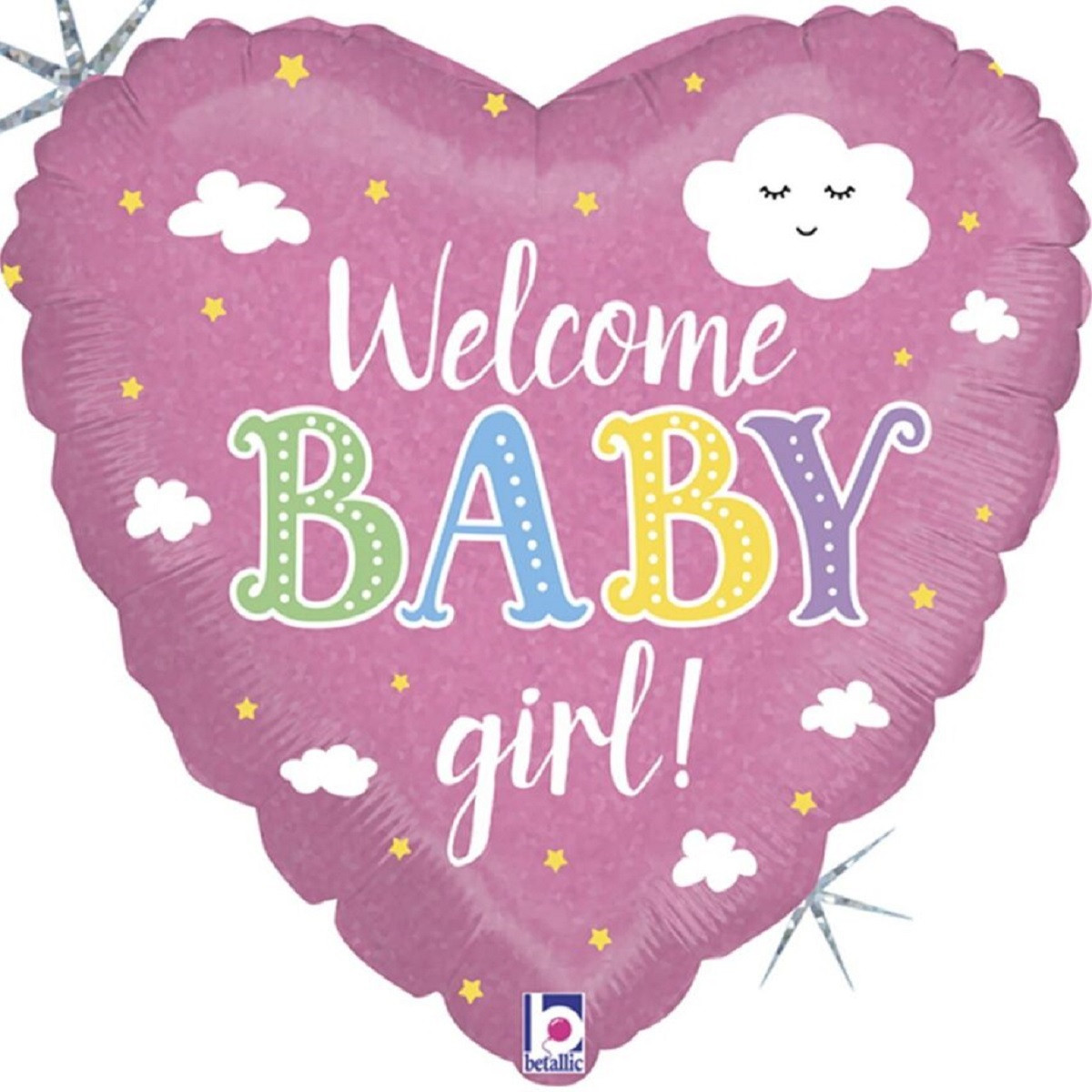 1-1081-1-853x1024 Шар Сердце "Welcome baby girl!" 45 см