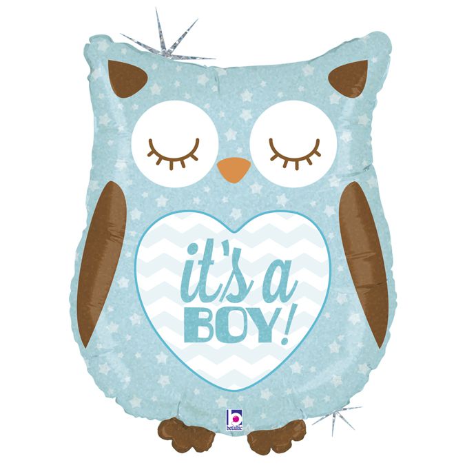 1 Шар фигура Сова "it's a boy"