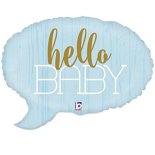 1-1289-2 Шар фигура Облако голубое "Hello baby"