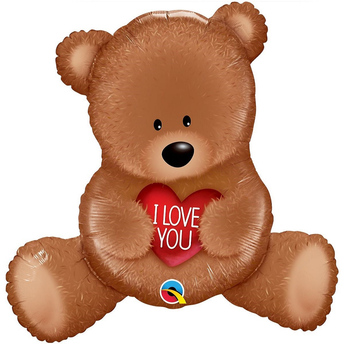 1-1437-1 Шар фигура Мишка с сердцем "I Love You" Qualtex
