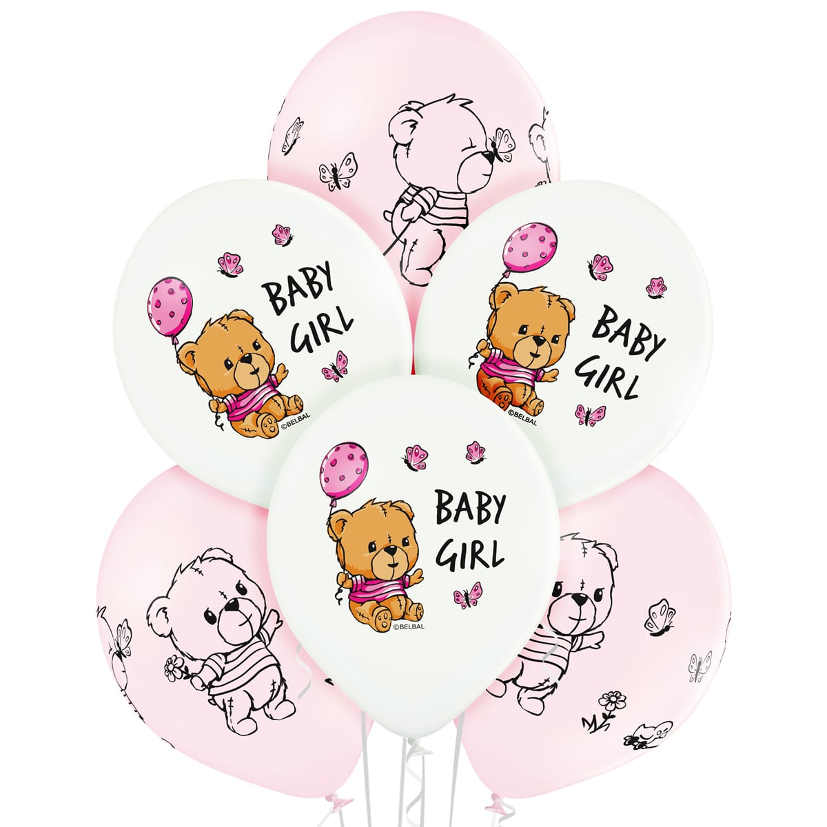 1 Шар гелиевый Baby Girl Девочка 30 см.