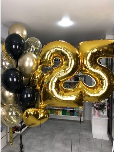 1 Набор воздушных шаров гелиевых "Золотые 25"