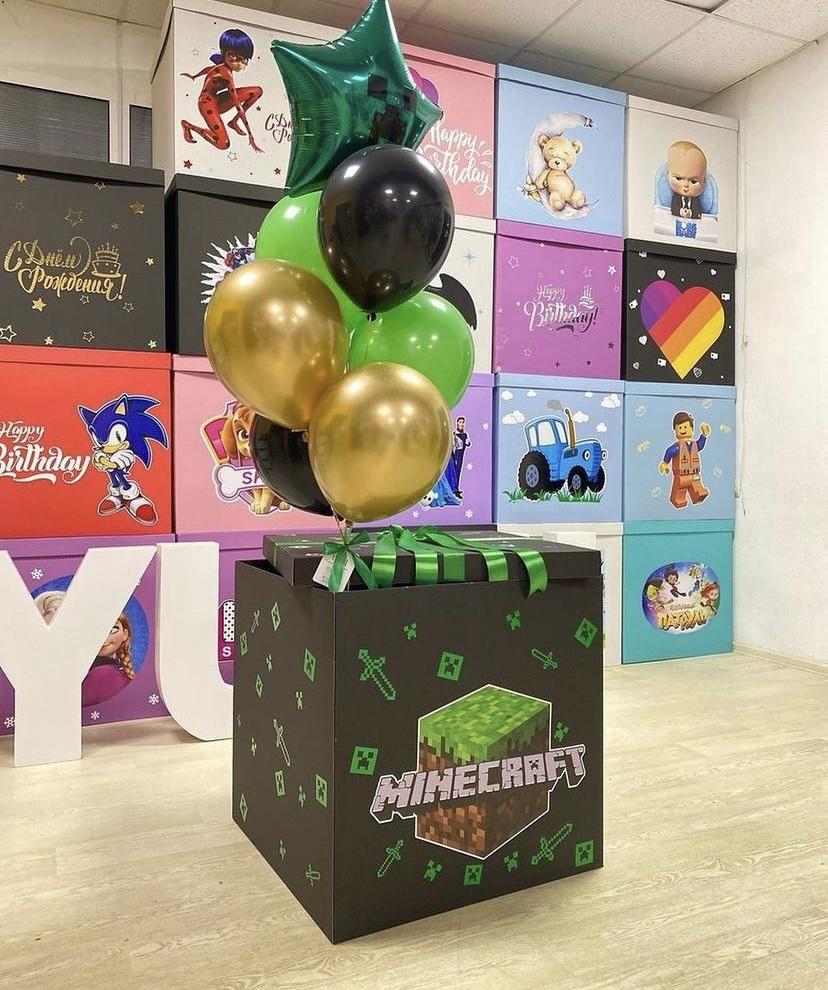 34 Набор воздушных шаров гелиевых "Коробка Minecraft"